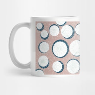Retro Atomic Abstract Dandelion Clocks on Salmon Mug